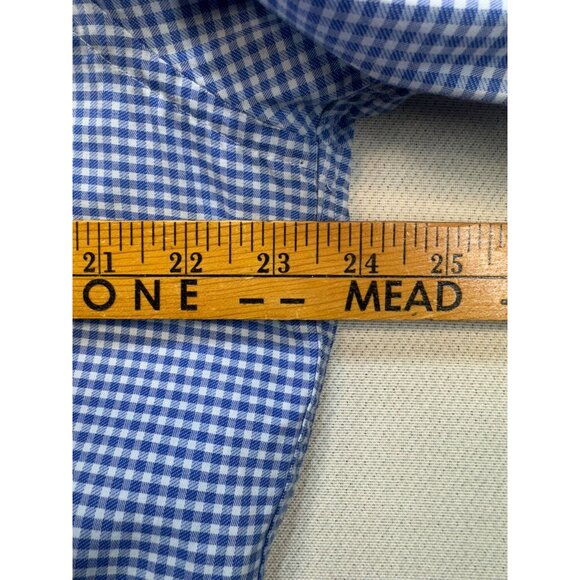 Michael Kors Mens Regular Fit Gingham Long Sleeve Button-Up Shirt Size L Blue Wh - Picture 8 of 13